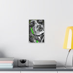 Abstract Face Art Print Neon Green - Stretched Canvas - Abstract Portrait Print - Abstract Face Wall Art - Sketch Art Print