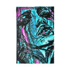 Abstract Face Art Print Neon Blue - Stretched Canvas - Abstract Portrait Print - Abstract Face Wall Art - Sketch Art Print