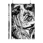 Black & White Abstract Face Art Print - Abstract Portrait Print - Abstract Face Wall Art - Sketch Art Print - Matte Vertical Posters