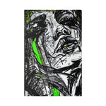 Abstract Face Art Print Neon Green - Stretched Canvas - Abstract Portrait Print - Abstract Face Wall Art - Sketch Art Print