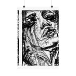 Black & White Abstract Face Art Print - Abstract Portrait Print - Abstract Face Wall Art - Sketch Art Print - Matte Vertical Posters