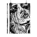 Black & White Abstract Face Art Print - Abstract Portrait Print - Abstract Face Wall Art - Sketch Art Print - Matte Vertical Posters