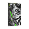 Abstract Face Art Print Neon Green - Stretched Canvas - Abstract Portrait Print - Abstract Face Wall Art - Sketch Art Print