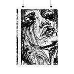 Black & White Abstract Face Art Print - Abstract Portrait Print - Abstract Face Wall Art - Sketch Art Print - Matte Vertical Posters