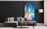Original Abstract City Painting 35x20"