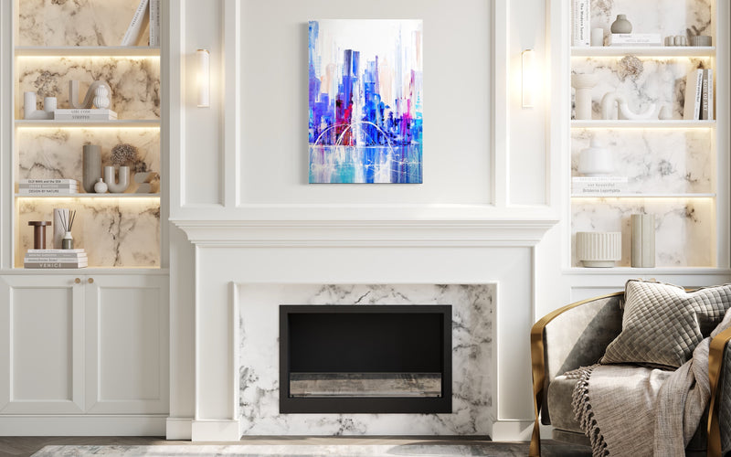 Dallas Cityscape Original Painting on Canvas 36x24 in