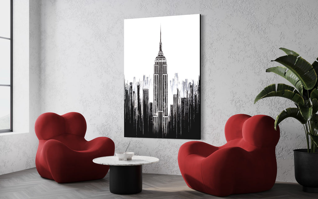 Empire State Building Cityscape Original Painting 48x 72 in
