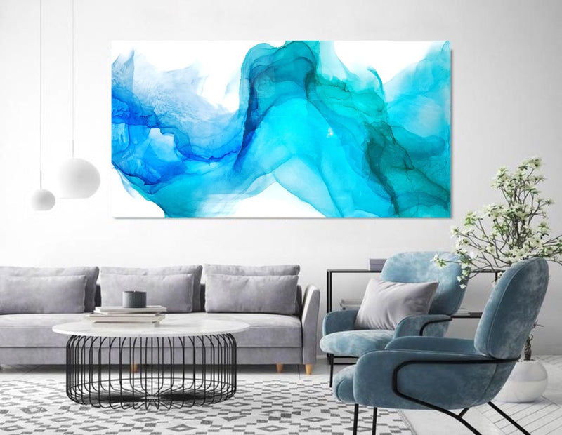 Alcohol Ink Abstract Painting 48x24 in